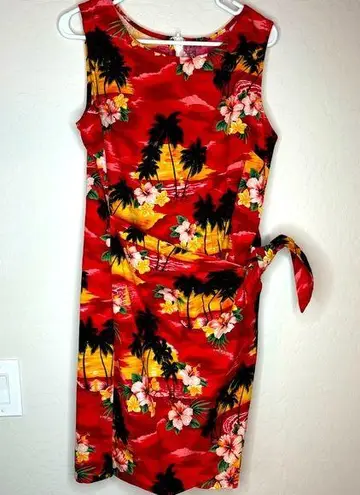 Pacific Legend Women's Sun Dress Size XL Floral Hawaiian Made in USA Wrap