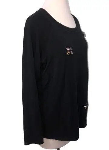 Karen Kane Bee Embellished Sweater Black Medium