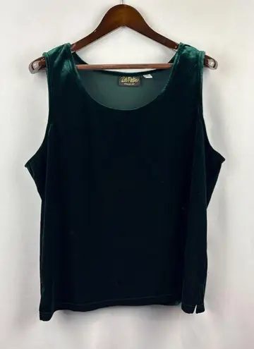 Bob Mackie Women’s Vintage XL Emerald Green Velvet Sleeveless Blouse