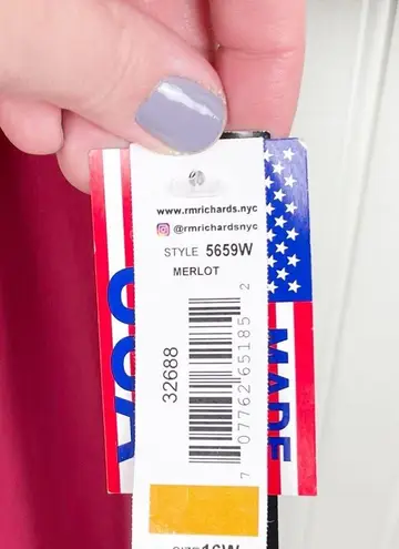 R & M Richards NEW Cold Shoulder Rhinestone Long Formal Dress 5659 Merlot Size 18W