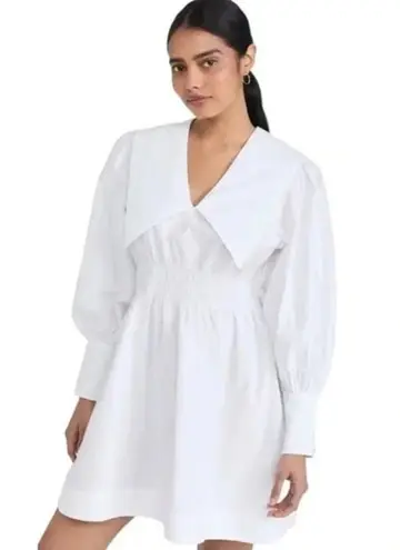 Ganni Poplin Collar Mini Dress White Size 42 IT 6 US NWT