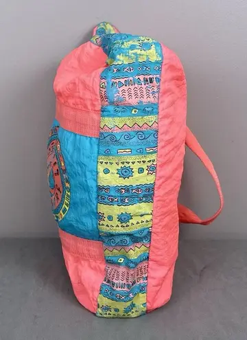 Vintage Gitano Surf Life Duffle Bag Matching Wrist Bag Windbreaker Neon Tote Orange