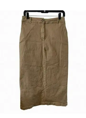 Nwot Self Contrast Women's Tan Denim Size S Long High Waisted Skirt Jupe Anthro