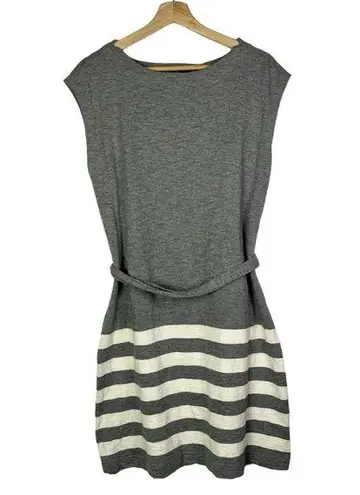 Gap  Dark Gray Cotton White Stripe Hem Shift Mini Dress S