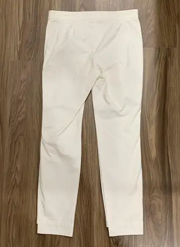 Lafayette 148 Size 0 Manhattan Pants Flat Front High Lo Ankle White Trousers