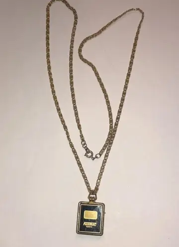 Vintage Gold Tone Fastrac Quartz Watch Chain Link Necklace