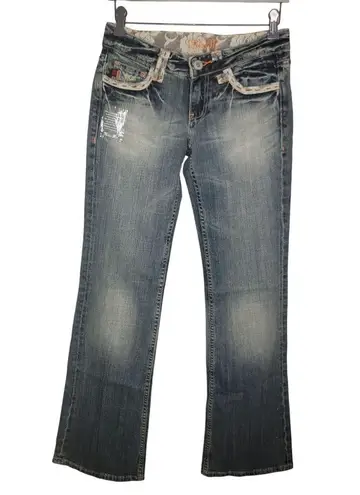 Miss Me Vintage 90s Y2k NWT Lace Pocket Boot Cut Denim Jeans Size 27