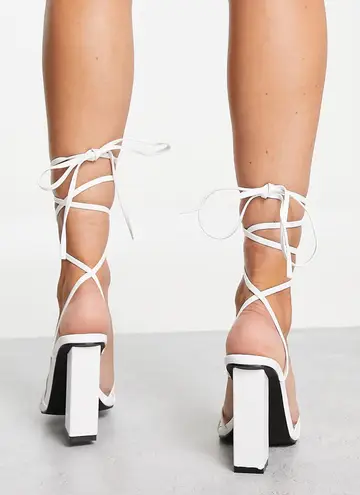 public desire Wide Fit Amira Block Heel Sandle