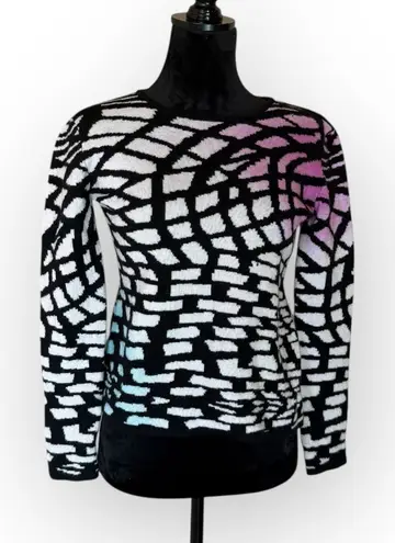 Giorgio Armani Armani Collezioni Made In Italy Wool Knit Sweater Y2K Luxury Abstract Size S(8)