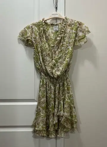 MISA Los Angeles Green Goddess Maia Blouson Dress Size Small $340