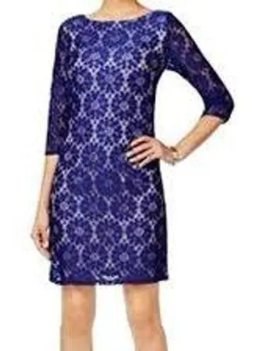 Jessica Howard Illusion-Sleeve Lace Sheath Dress 6