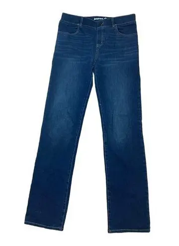Betabrand womens medium long tall pull on bootcut jeans denim pants blue jegging