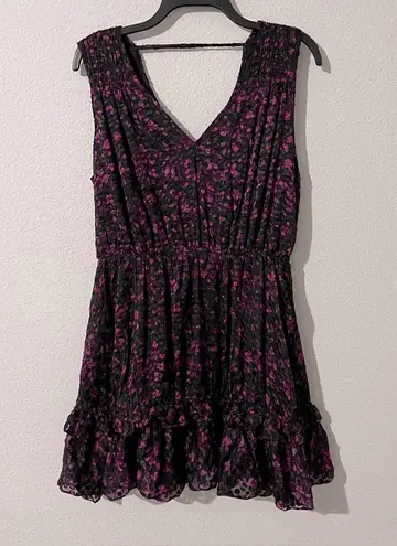 Ramy Brook Romina Printed Mini Cocktail Dress in Plum/Black, Size 6 NWT $495