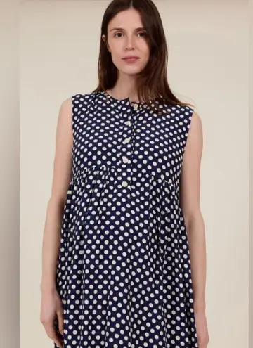 Clary & Peg Silvie Maternity Maxi Dress in Spot Polka Dot Blue Size undefined