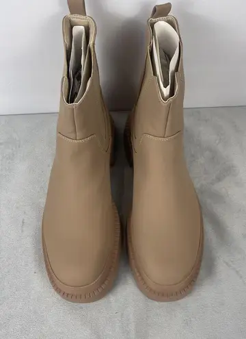 Dream Paris DREAM PAIRS Platform Chelsea Ankle Boots Chunky Lug Sole Size 9 Beige Sdab2210w