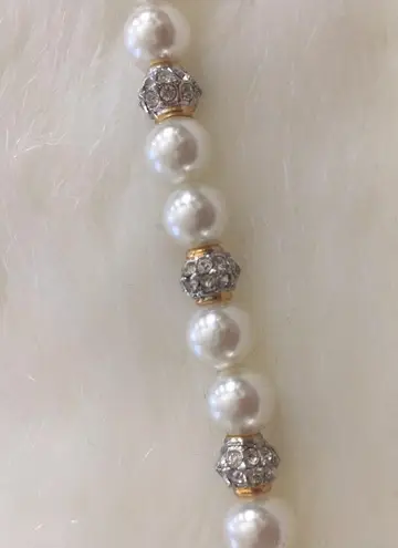Small Pearl Rhinestone Bracelet Gold