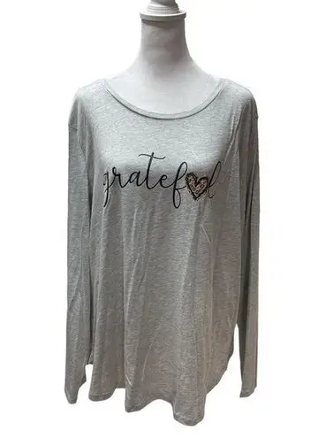 State of Mine Heather Gray Long Sleeve Women’s Graphic Grateful Tee Size XXL