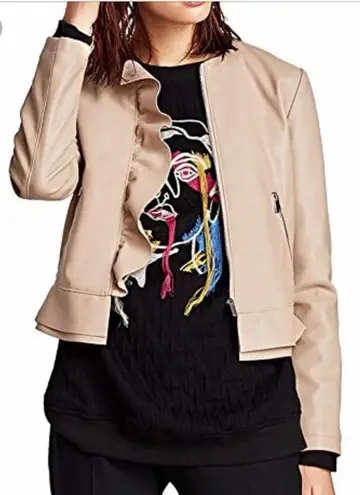 ZARA Faux Leather Peplum Jacket Tan Size M 40 42 Off Retail From Aly