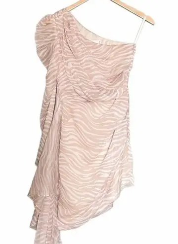 Misha Collection Jaylene One Shoulder Animal Print Cocktail Dress Women’s Size 2