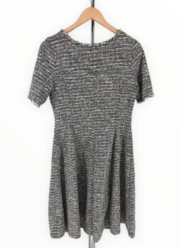 Lane Bryant  Tweed Boucle Raw Trim Short Sleeve Fit & Flare Dress 10/12 Large