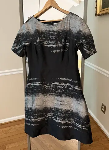 Teri Jon Rickie Freeman Abstract Print Dress Size 10 Black