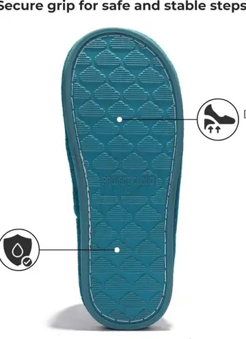 Cozy Essential Teal Blue Slippers House Shoes — 6 — NIB