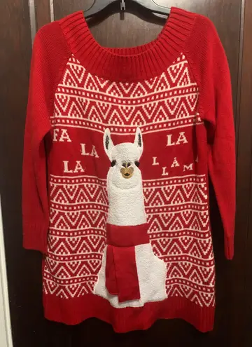 Holiday Time Christmas Llama Ugly Sweater