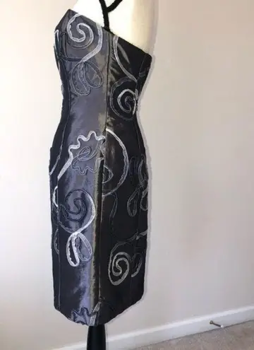 Jessica McClintock Vintage 90’s Pewter Strapless Dress Small or Extra Small