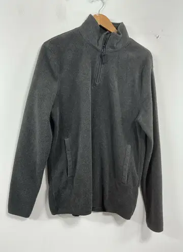 Joe Fresh Womans Long Sleeve Pullover Fleece Large Black 1/4 Zip Collar