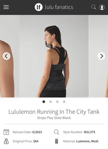 Lululemon Running In The City Tank