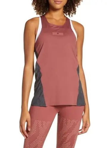 Adidas X Stella McCartney Run Loose Racerback Tank In Clay Red Utility Black 2XS Size XXS