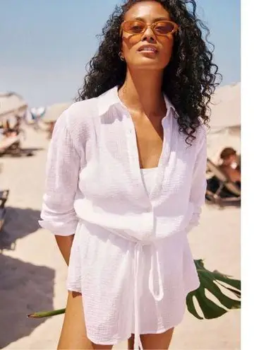 ANDIE Swim the Corvo Button Cover Up in White XXXL NWT