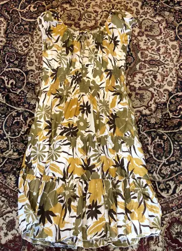 Mlle Gabrielle Yellow Brwn Green Floral Midi sundress Nwot 3X