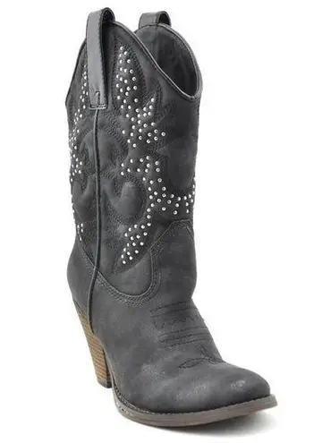 Very Volatile Women's Arienette pull on Boot vegan faux leather rhinestones sz 8