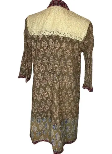 April Cornell Duster Jacket Lace Floral Boho Cottagecore Small