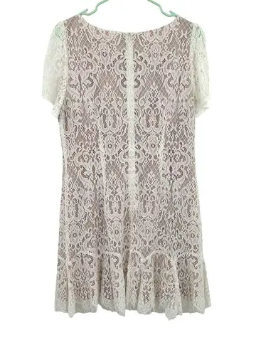 BB Dakota  size 10 ivory lace overlay dress new‎ with tags zip up rear