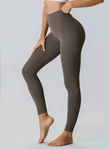 BERLOOK Dark Coffee Cut Out Leggings 24” 43 Brown Size M