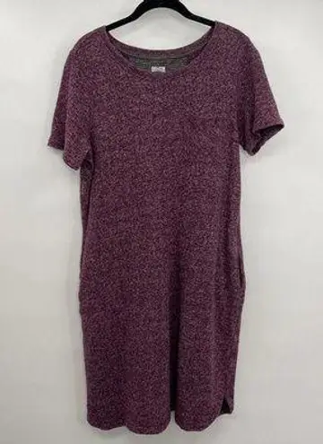 Duluth Trading Marled Purple T Shirt Dress Organic Cotton Women's Size Medium