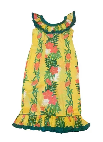Royal Creations Hawaiian MuuMuu Yellow Floral Women 2x Dress. 2262