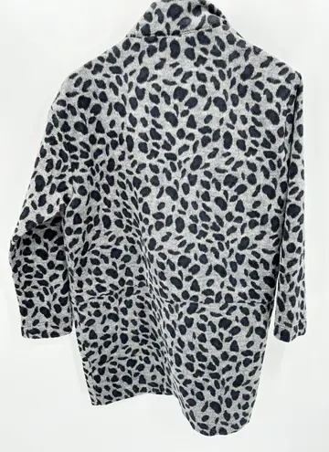 JADE Melody Tam Grey Navy Blue Cheetah Open Front Jacket Women's Size Small S Gray