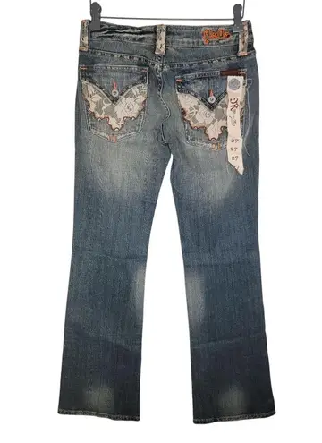Miss Me Vintage 90s Y2k NWT Lace Pocket Boot Cut Denim Jeans Size 27