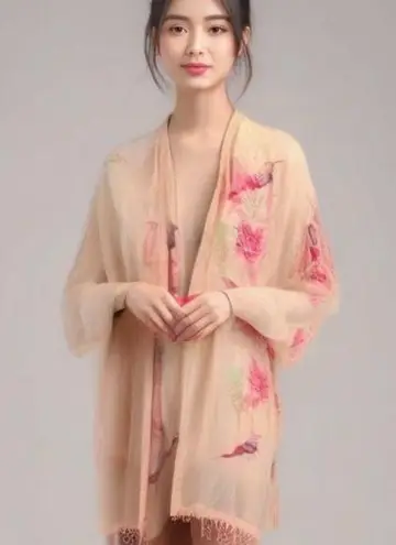 Johnny Was fringe kimono oversized RARE