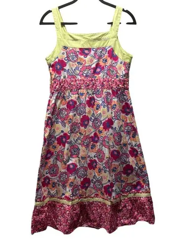 Hanna Andersson Womens Floral Midi Sundress Size 10 Sleeveless Pink