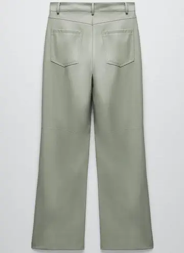 ZARA FAUX LEATHER STRAIGHT LEG PANTS