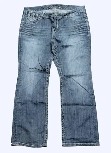 Seven 7 Jeans Womens Plus Size 20 Denim Embellished Pocket Bootcut Pants Blue