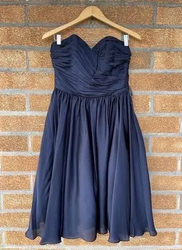 ml monique lhuillier strapless dress size 6 Blue