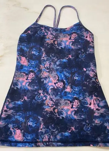 Lululemon  Power Y Tank *Luon Moody Mirage Bark Berry Deep Navy Size 8