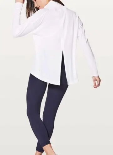 LULULEMON | See you in Savasana Long Sleeve Turtleneck Split Back | 10 White