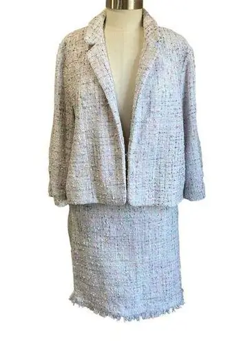 Elle Women's Tweed Pastel Coloring Skirt Suit Set Size XXL/10
