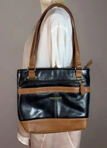 Stone Mountain black/camel shoulder bag NWOT